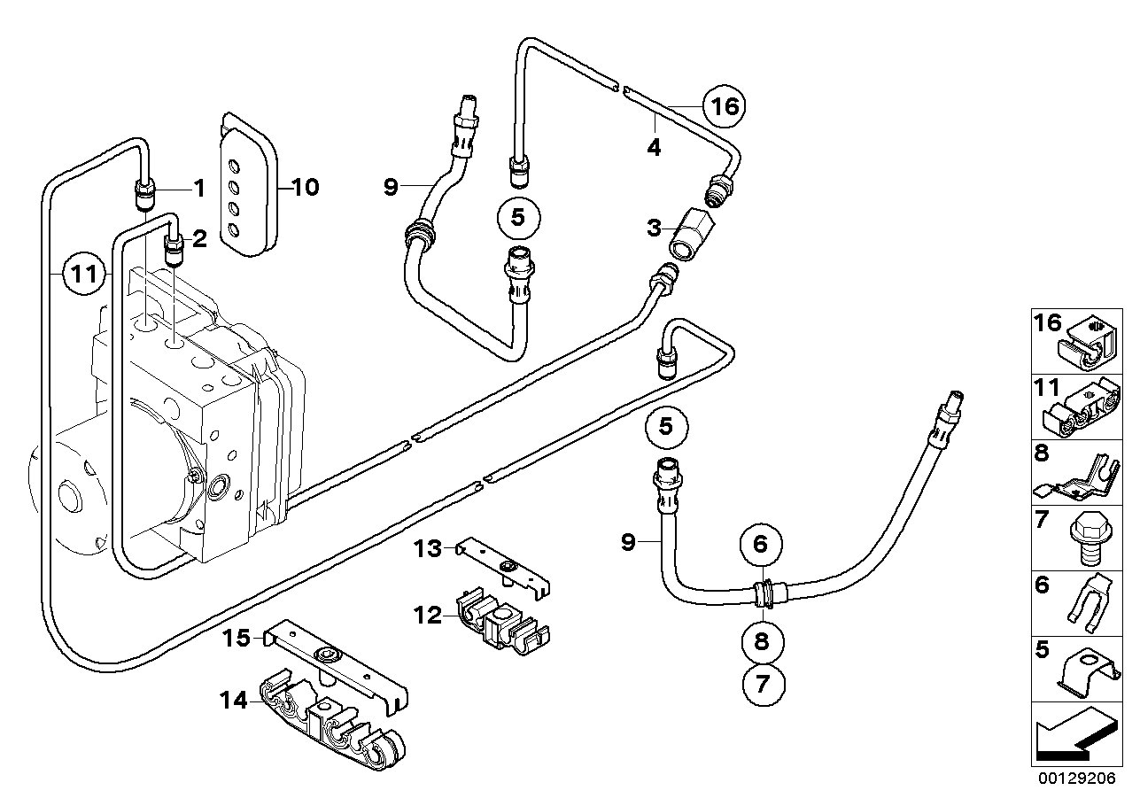 BMW 34-30-3-411-763 Brake Pipe Bracket