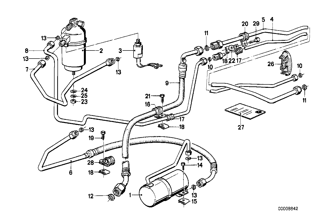BMW 64-53-1-373-408 Hose Compressor-Condenser