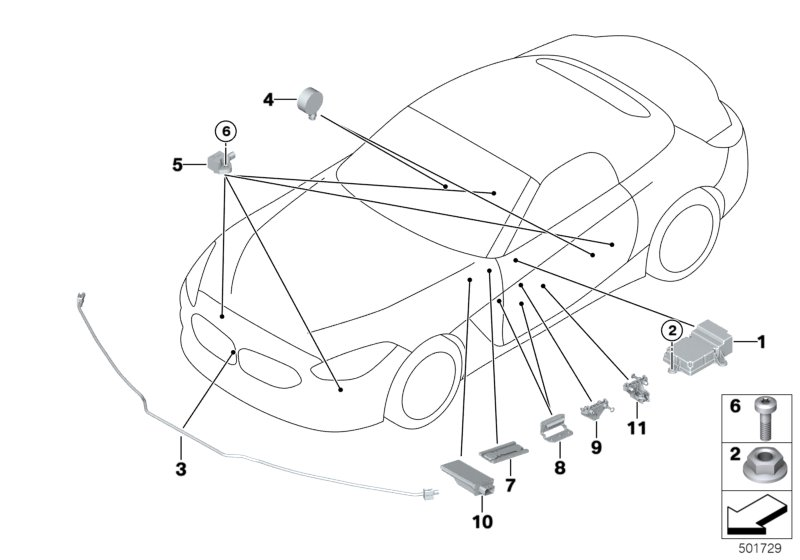 BMW 65-76-6-997-029 SENSOR FOR PEDESTRIAN PROTEC