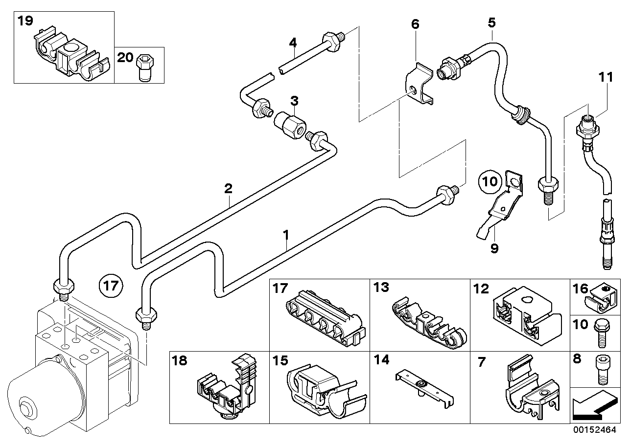 BMW 34-30-6-756-431 Brake Pipe Bracket