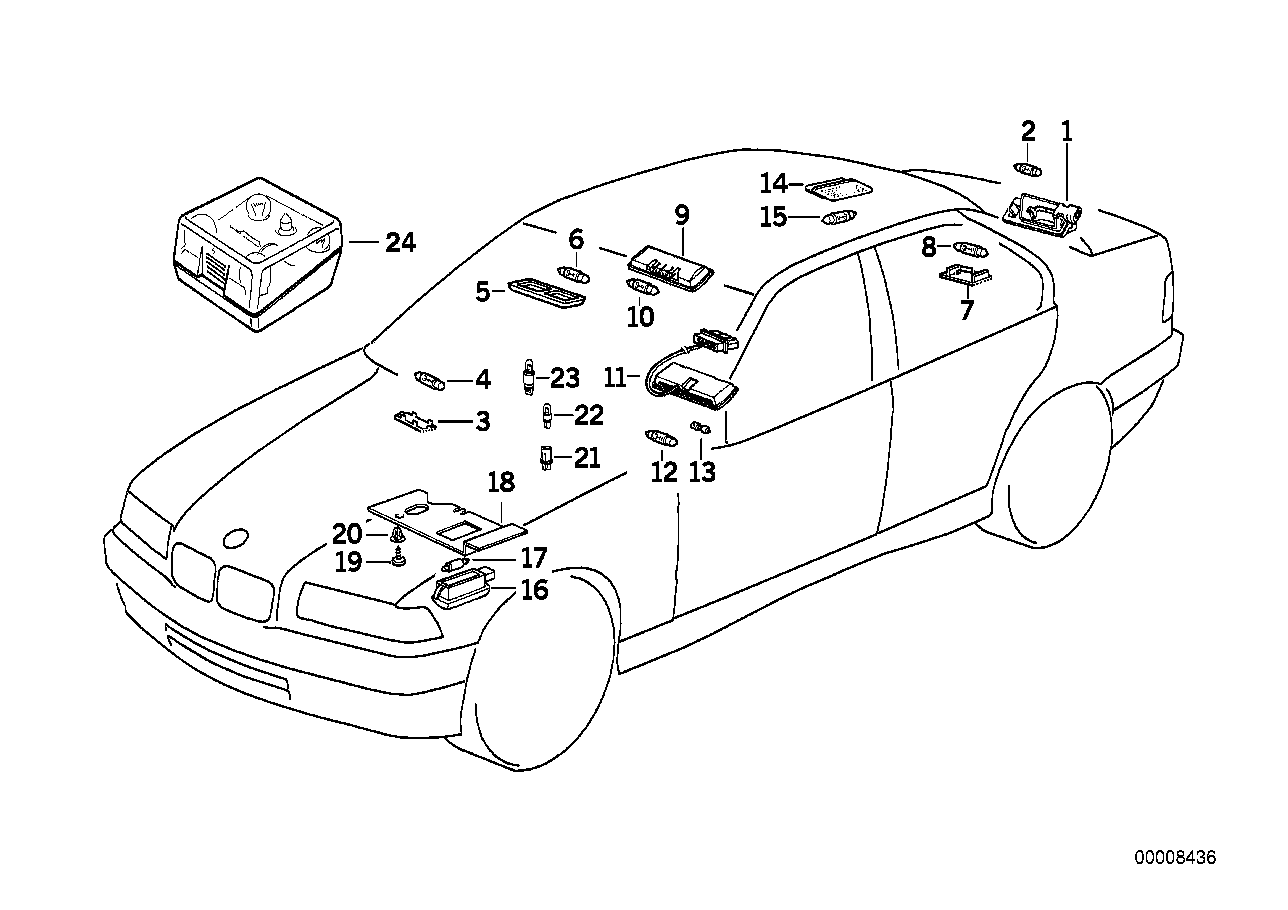 BMW 63-31-8-353-436 Holder For Engine Room Light