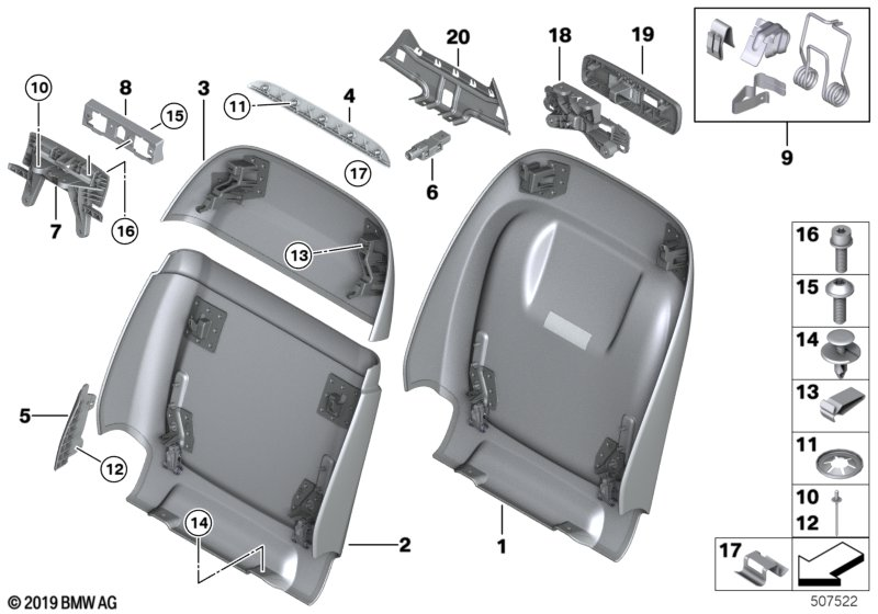 BMW 52-10-7-497-158 VINYL REAR PANEL