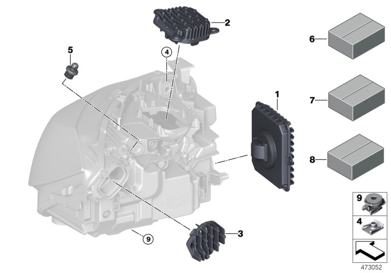 BMW 63-11-7-470-431 Led Module, Direction Indicator, Left