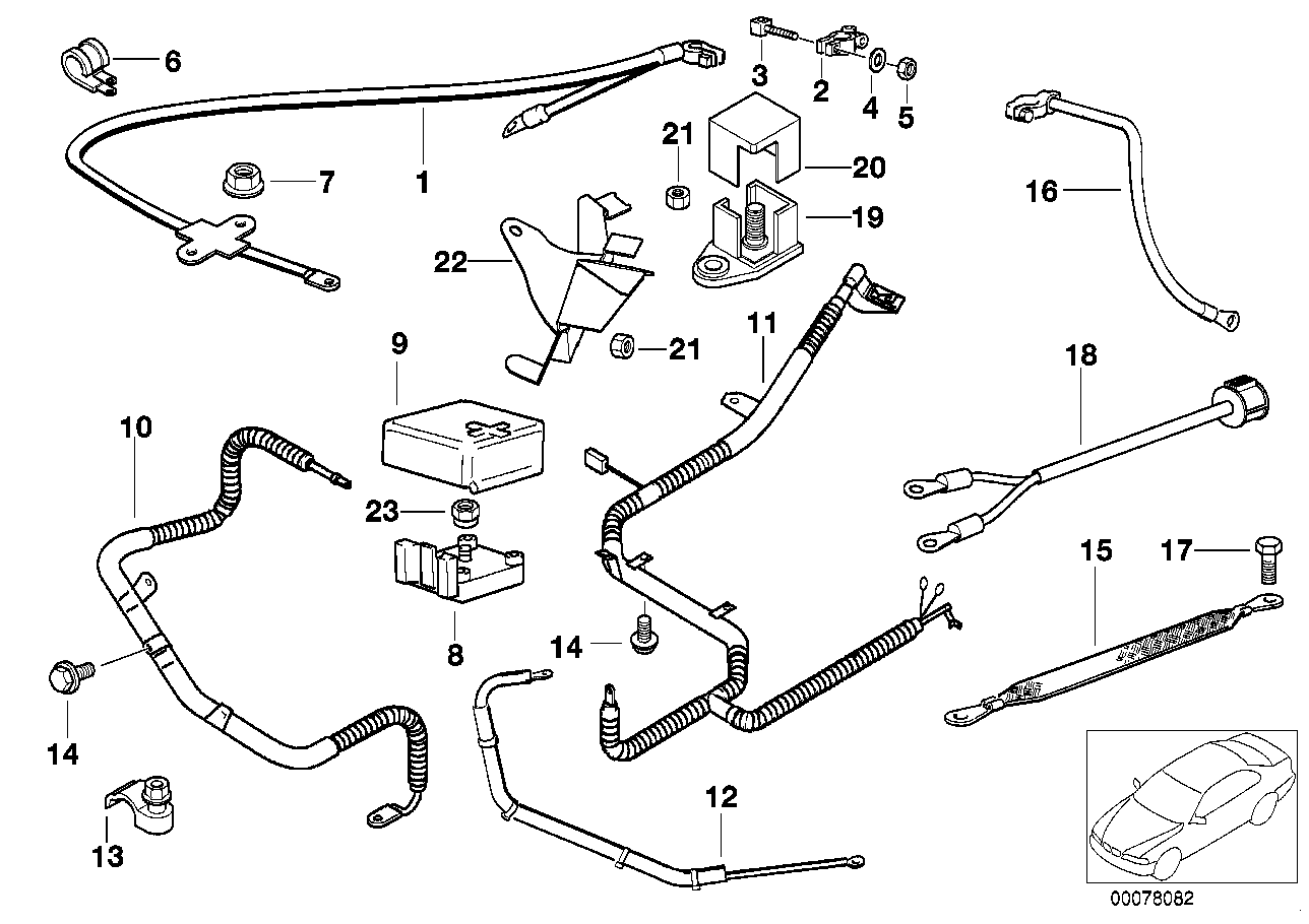 BMW 12-42-1-435-323 Cable Alternator-Starter-Base B