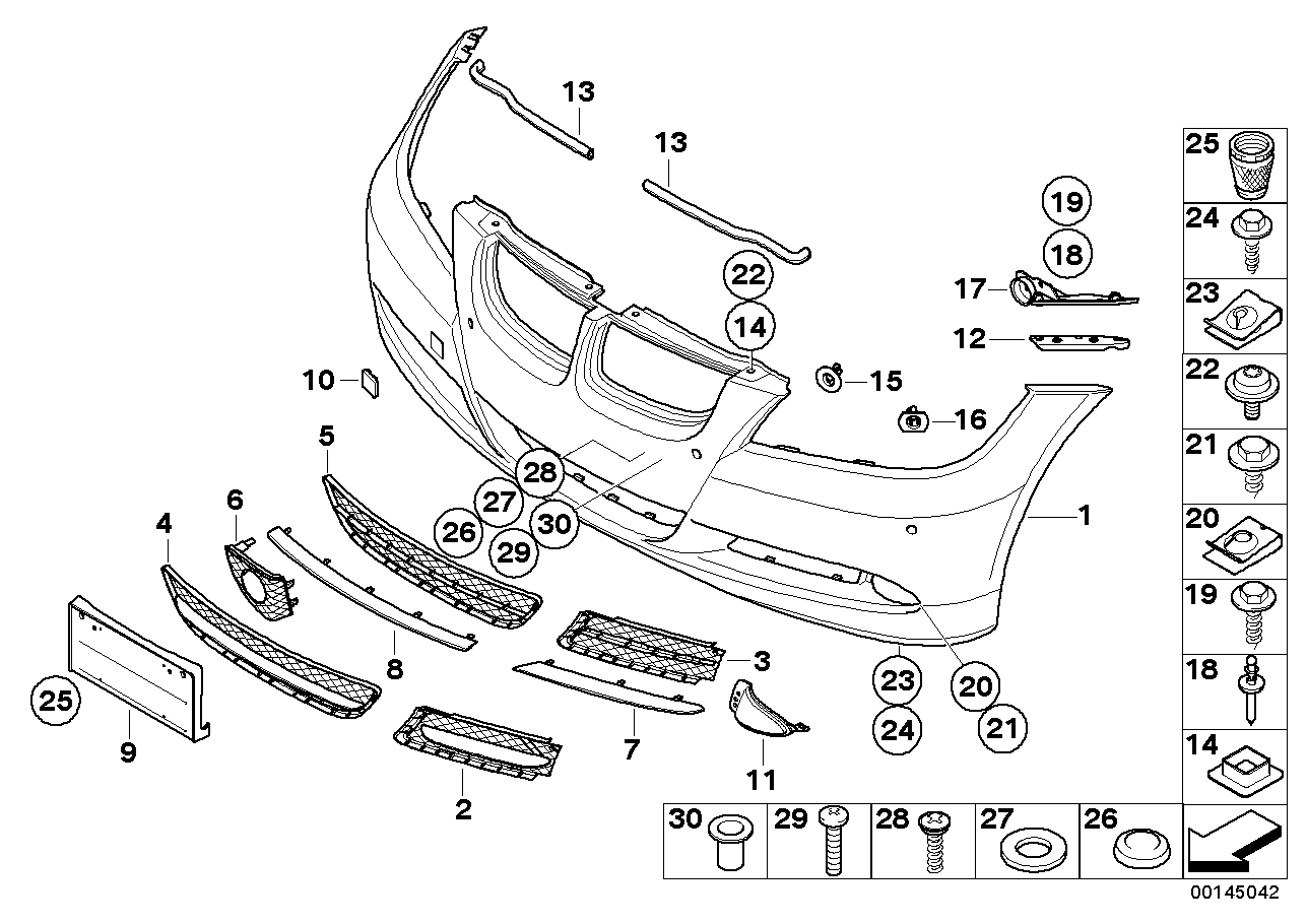 BMW 51-11-7-140-859 Panel, Bumper, Primed, Front