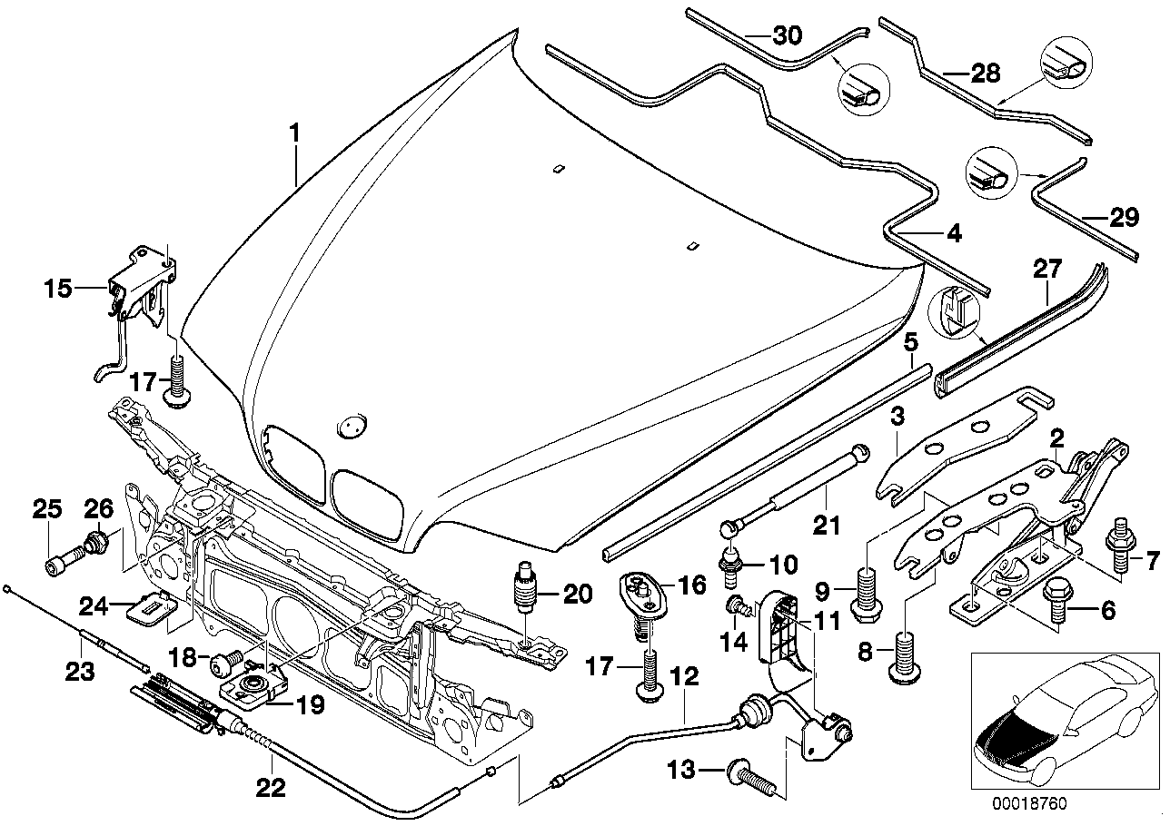 BMW 51-71-8-215-267 Left Hinge Cover