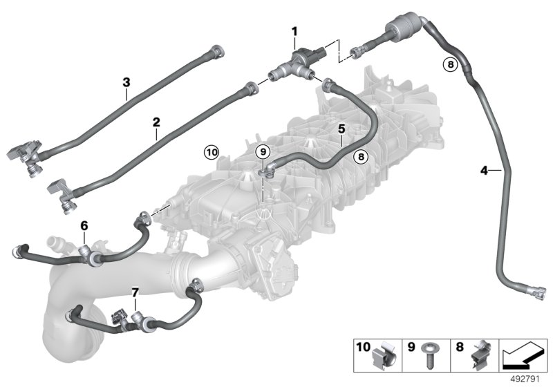 BMW 13-90-8-664-236 Fuel Tank Breath.Line With R