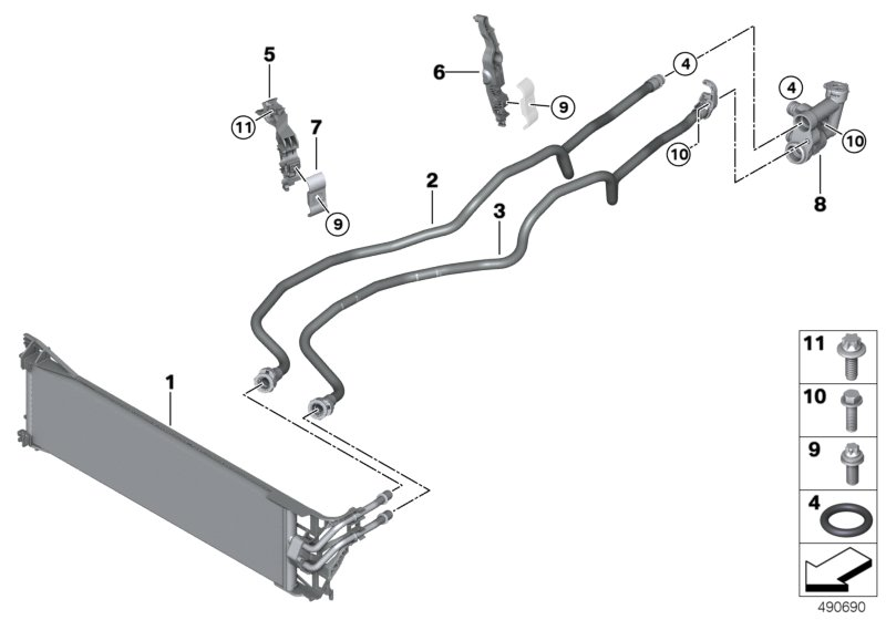 BMW 17-22-9-456-097 TRANSMISSION OIL COOLER LINE