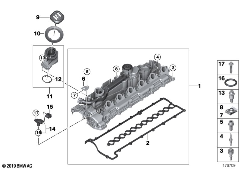 BMW 11-12-0-036-235 Set Fixing Element, Exterior