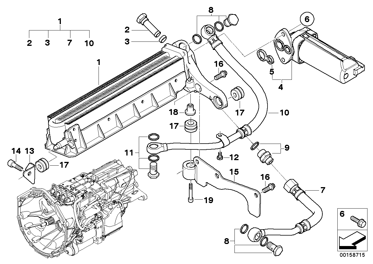 BMW 17-22-2-283-138 Threaded Pipe Joint