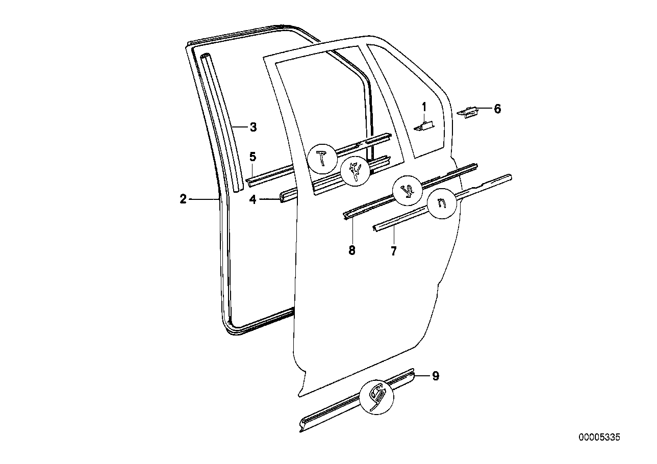 BMW 51-22-1-928-572 Chest Strip, Right Rear