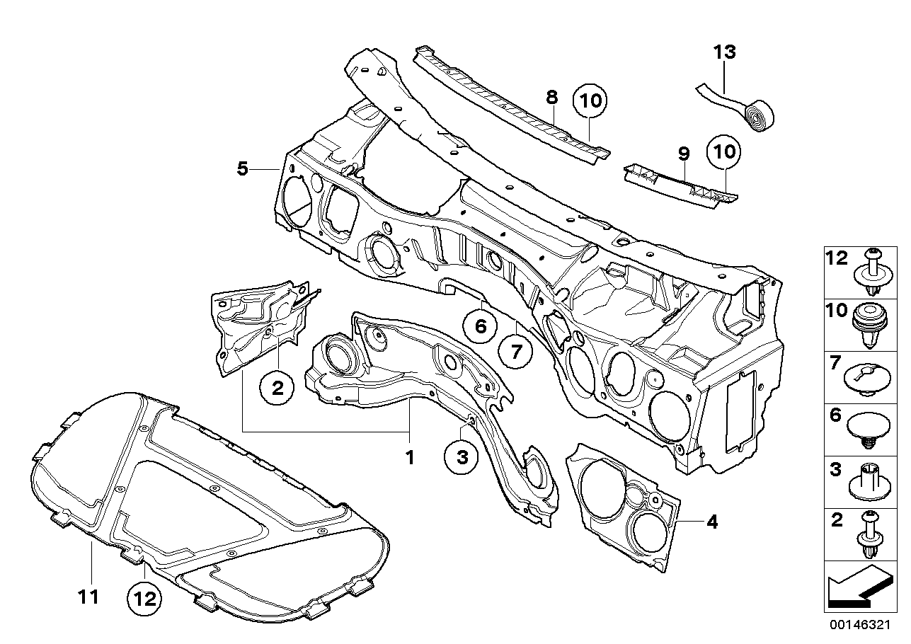 BMW 51-48-6-955-861 Sound Insulation For Apron