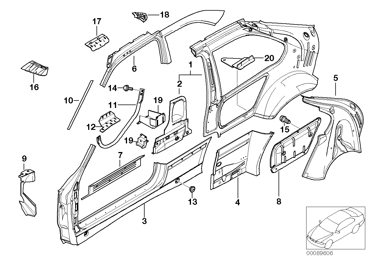 BMW 41-21-8-119-799 Connection Angle For Left Cowl Panel