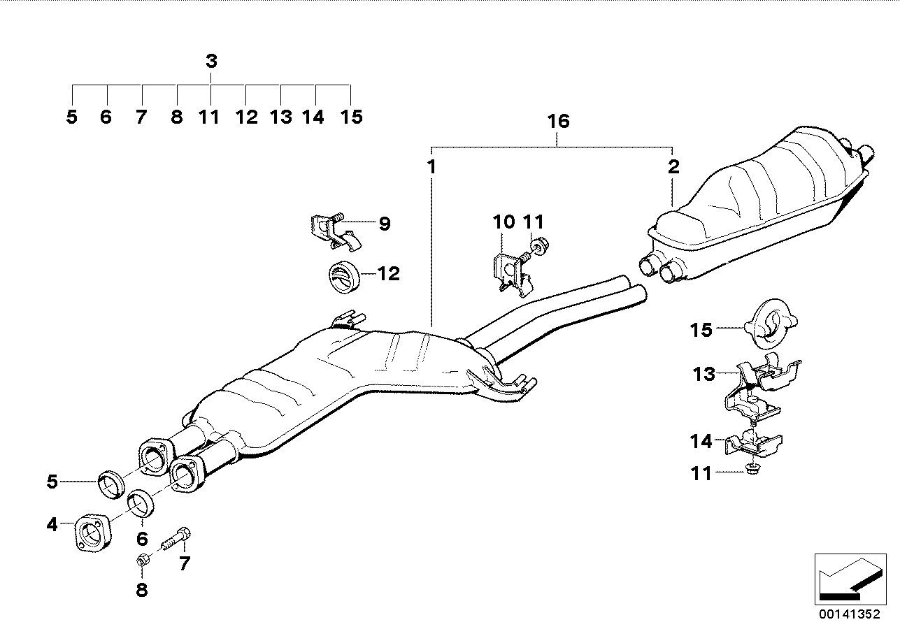BMW 18-21-0-146-603 Set Of Add-On Parts, Silencer