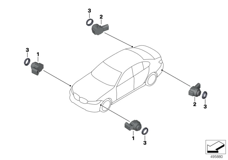 BMW 66-20-9-472-099 ULTRASONIC SENSOR, MINERAL W