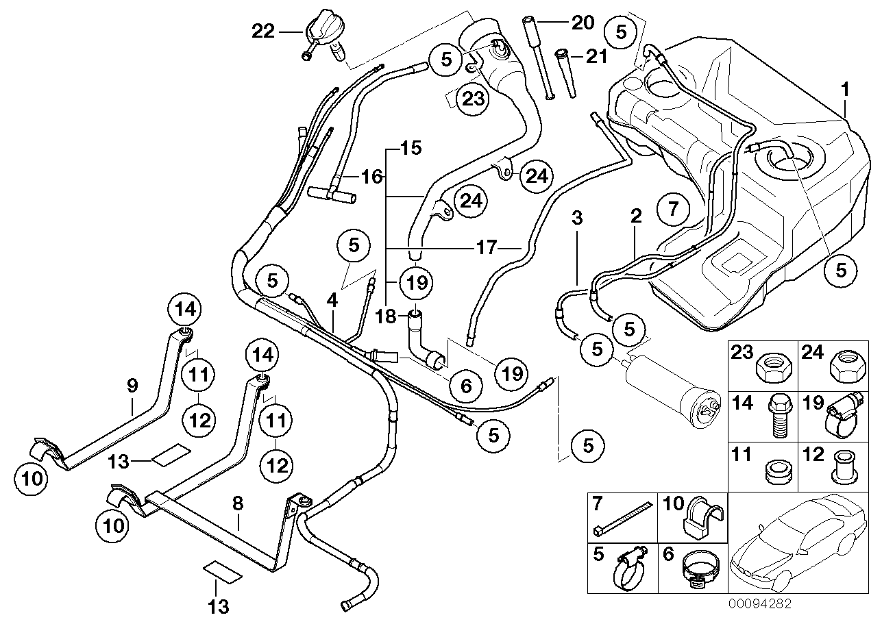 BMW 16-12-7-175-054 Fuel Feed Line