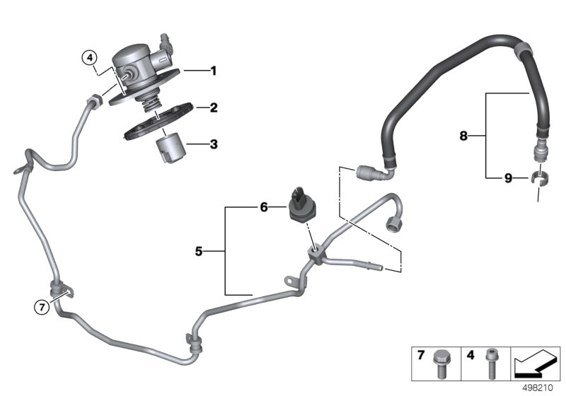 BMW 13-53-7-852-404 FUEL FEED LINE