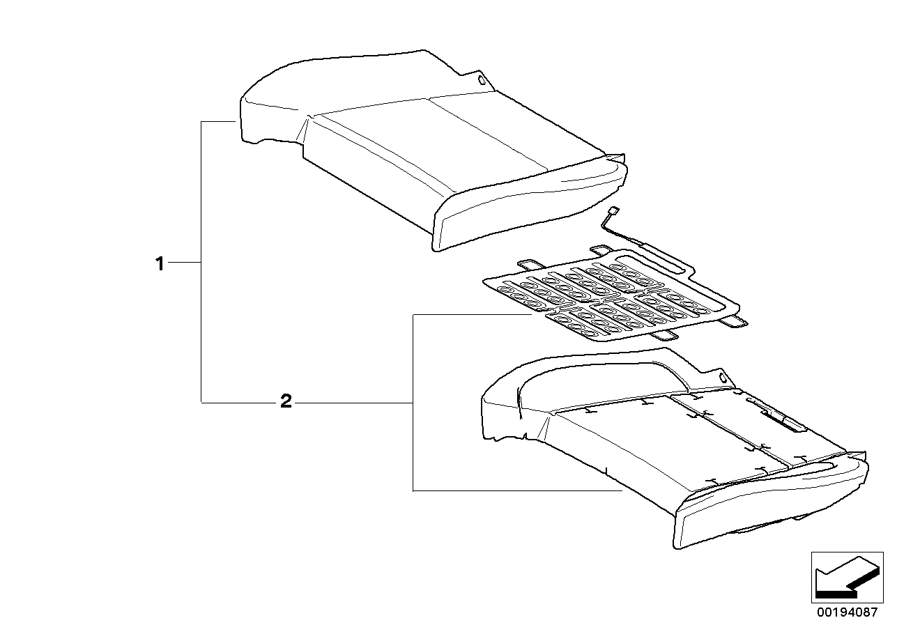 BMW 52-10-7-277-578 Padded Section, Comfort Seat, Leather