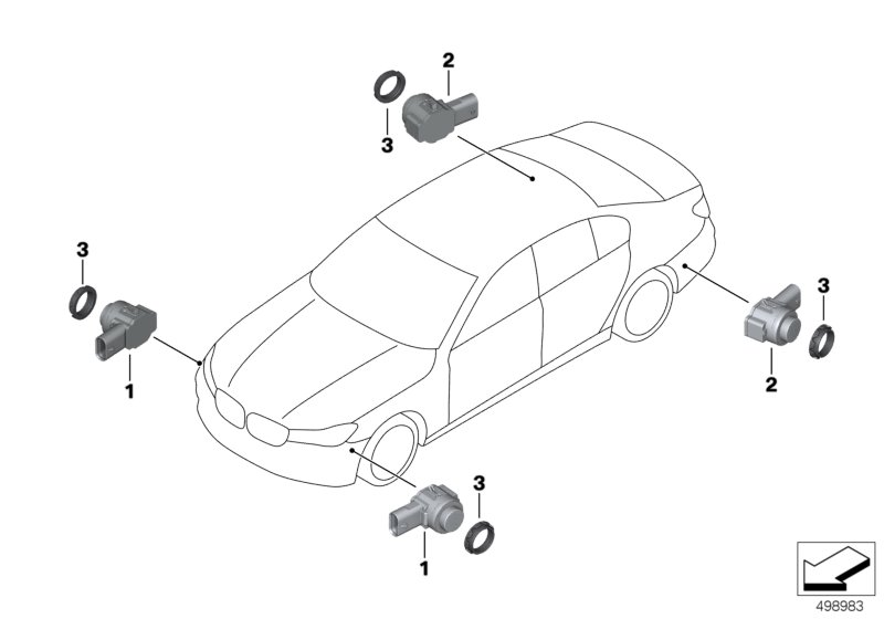 BMW 66-20-9-472-220 ULTRASONIC SENSOR, BERNINA G