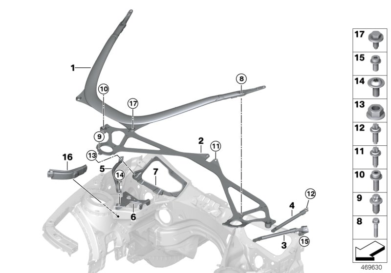 BMW 31-12-2-284-857 Extension, Suspension Cross-Brace, Left