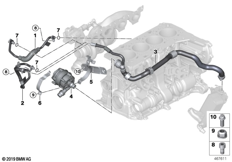 BMW 11-53-8-673-023 Coolant Line, Return From Turbocharger