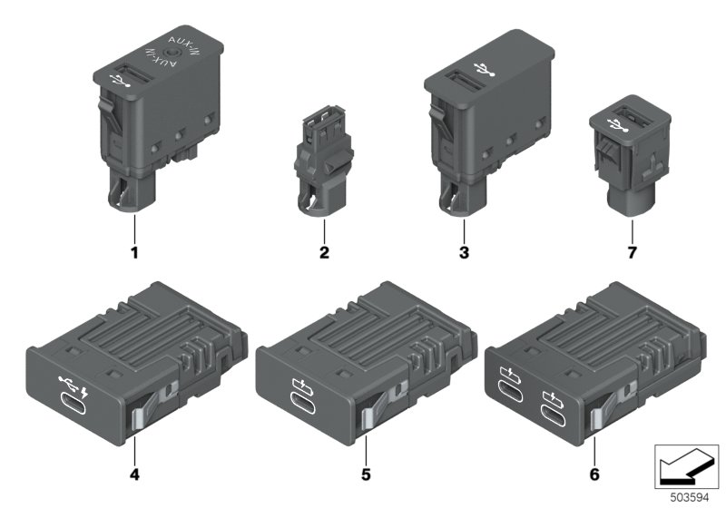 BMW 84-10-8-711-938 USB BUSH DUAL