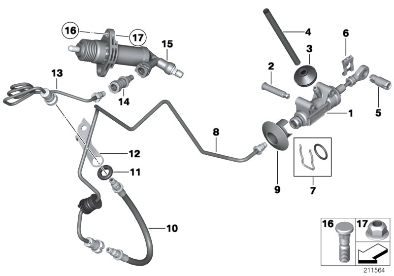 BMW 21-52-6-789-265 Bracket, Clutch Line
