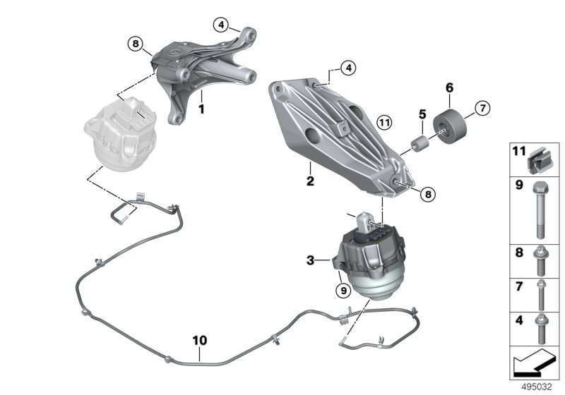 BMW 22-11-2-894-135 ENGINE MOUNT, LEFT