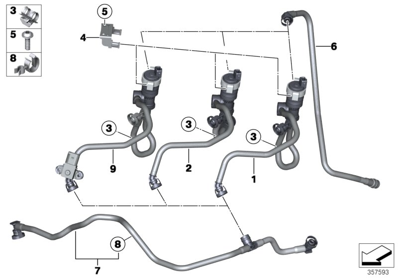 BMW 13-90-7-636-129 Fuel Tank Breather Line
