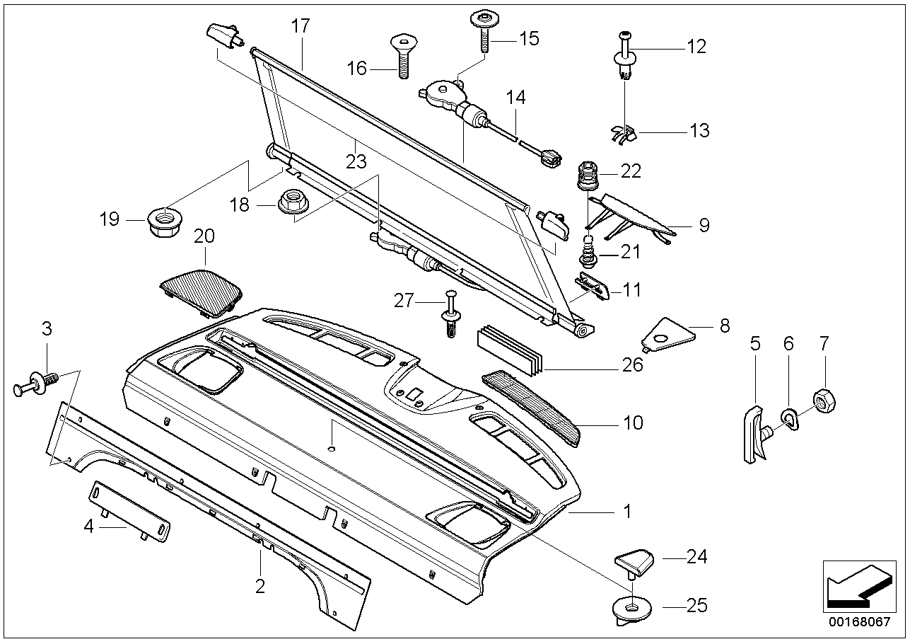 BMW 51-46-2-693-630 Parcel Shelf, Leather