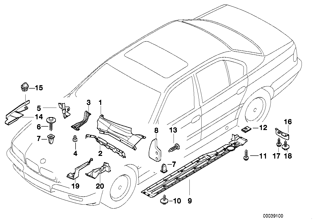BMW 51-71-7-000-340 Deflector Lip Right
