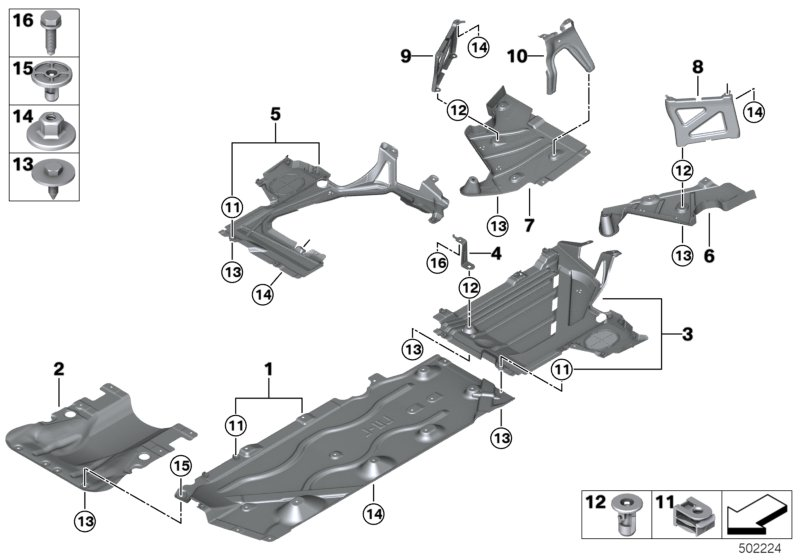 BMW 51-75-7-436-700 BRACKET UNDERFLOOR PANELLING