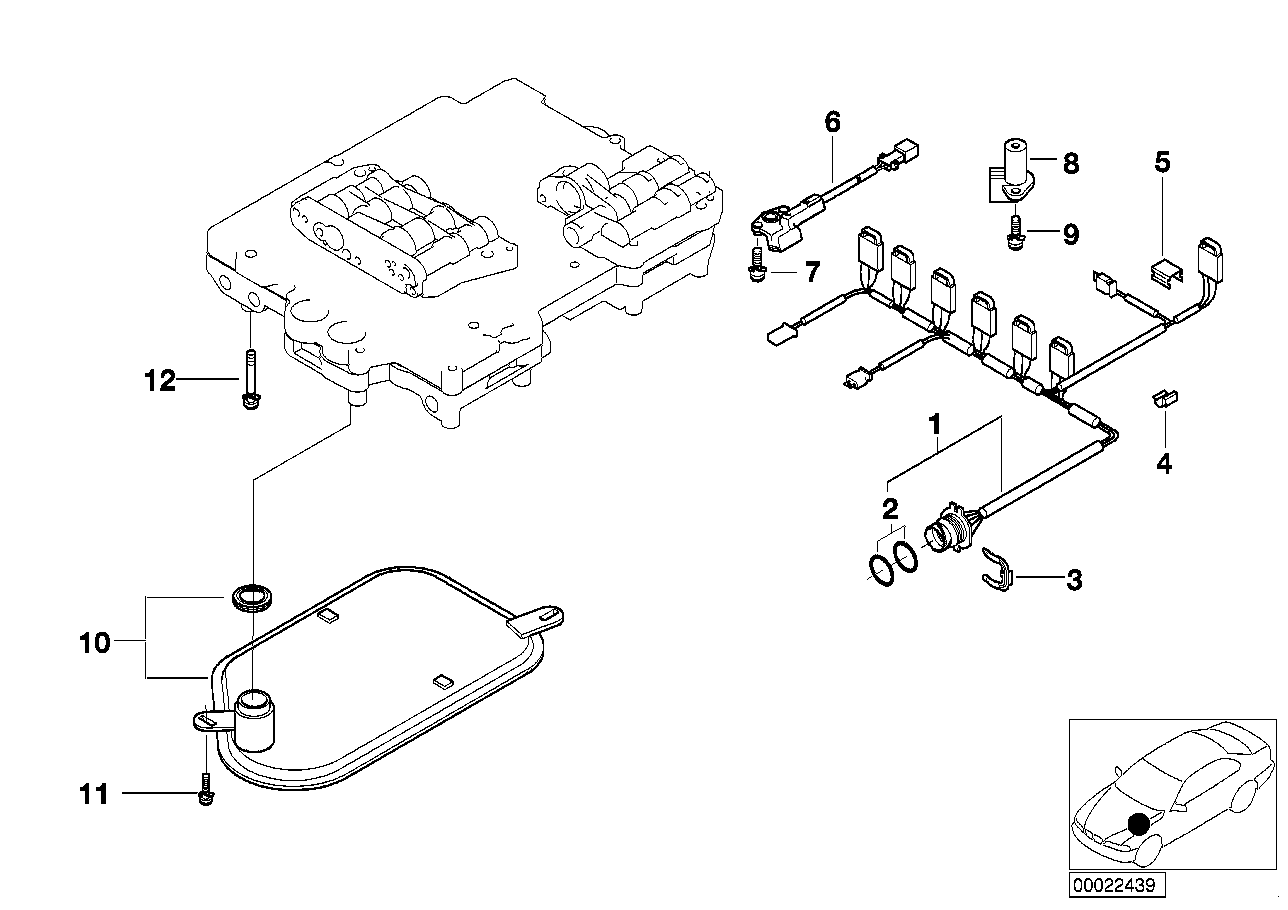 BMW 24-34-1-423-873 Wiring Harness With Temperature Sensor