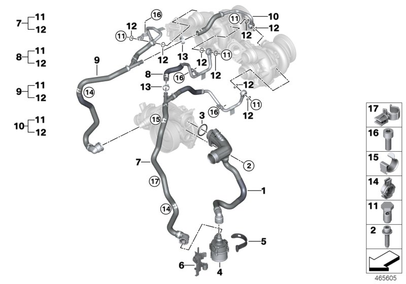 BMW 11-53-8-600-296 Coolant Line, Flow To Turbocharger