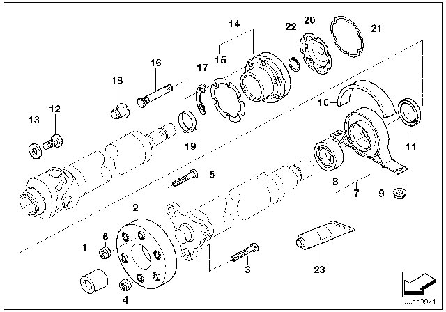 2002 BMW 330Ci  Balance Weight Diagram for 26117500372