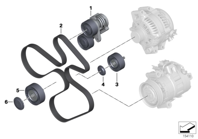2009 BMW Z4  Mechanical Belt Tensioner Diagram for 11287571852