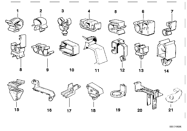 1992 BMW 750iL  Cable Holder Diagram for 61131379359