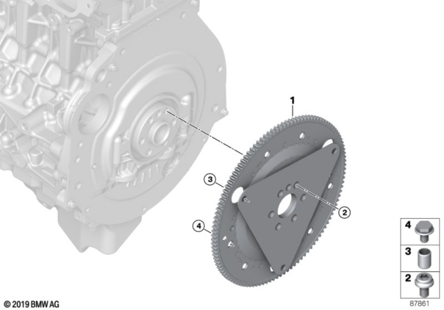 2011 BMW X3  Flywheel Automatic Diagram for 11228604045