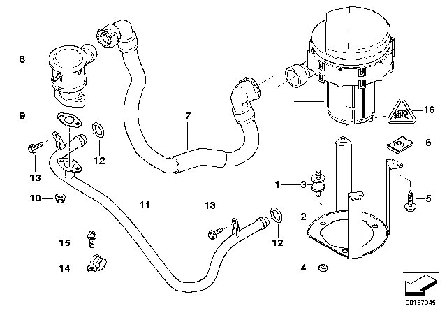 2003 BMW 540i Pressure Hose Assy Diagram for 11721438263