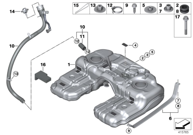 2017 BMW X5  DAMPING STRIP Diagram for 16117250659