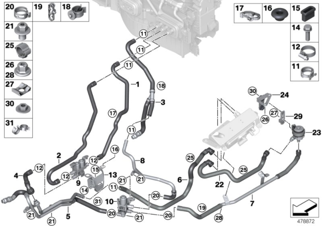 2018 BMW X5  Rubber Mounting Diagram for 64118391475
