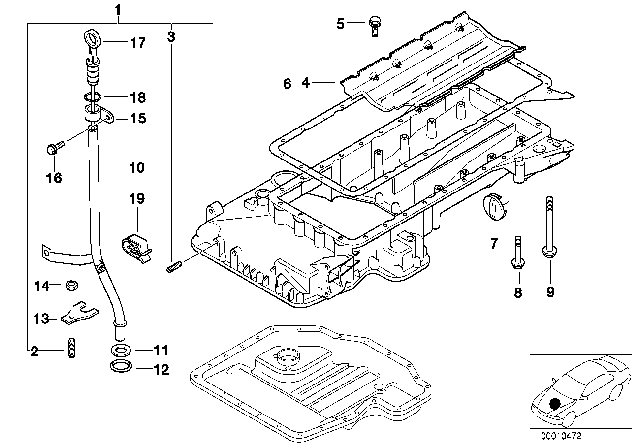 1994 BMW 530i  Guide Tube Diagram for 11431704890
