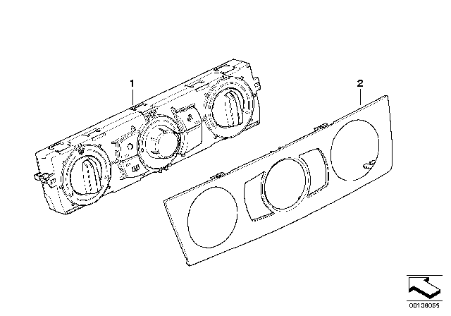 2010 BMW M3  Front Plate Of Controls Air Conditioner Diagram for 64116966404