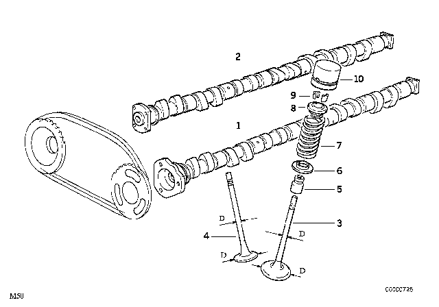 1997 BMW M3  Inlet Camshaft Diagram for 11311405051
