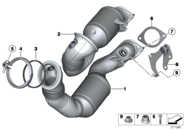 2009 BMW Z4  Catalytic Converter Diagram for 18307647041