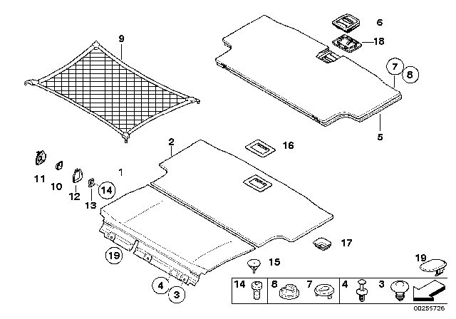 2006 BMW 325xi  Front Trunk Floor Trim Panel Diagram for 51479128904