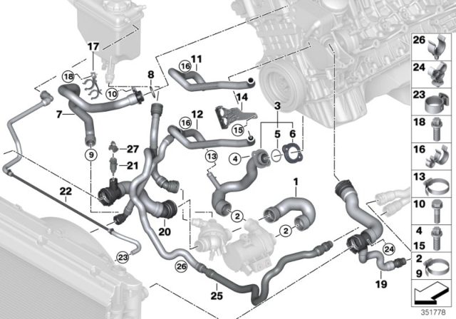 2006 BMW 530i  Return Hose Diagram for 17127542207