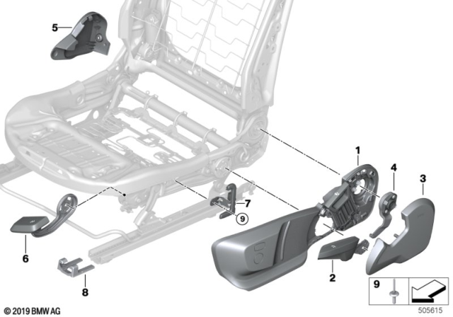 2020 BMW Z4  Reversing Lever, Left Diagram for 52107404231