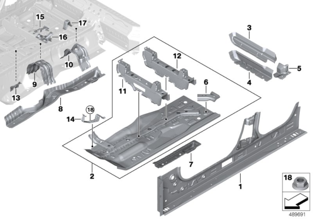 2019 BMW X4  EXTENSION FOR REAR ENGINE MO Diagram for 41007473059