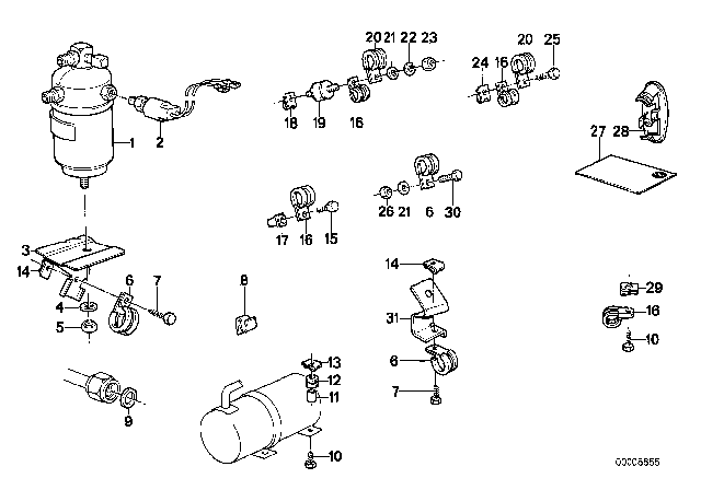 1985 BMW 535i  Pipe Clamp Diagram for 11531279400